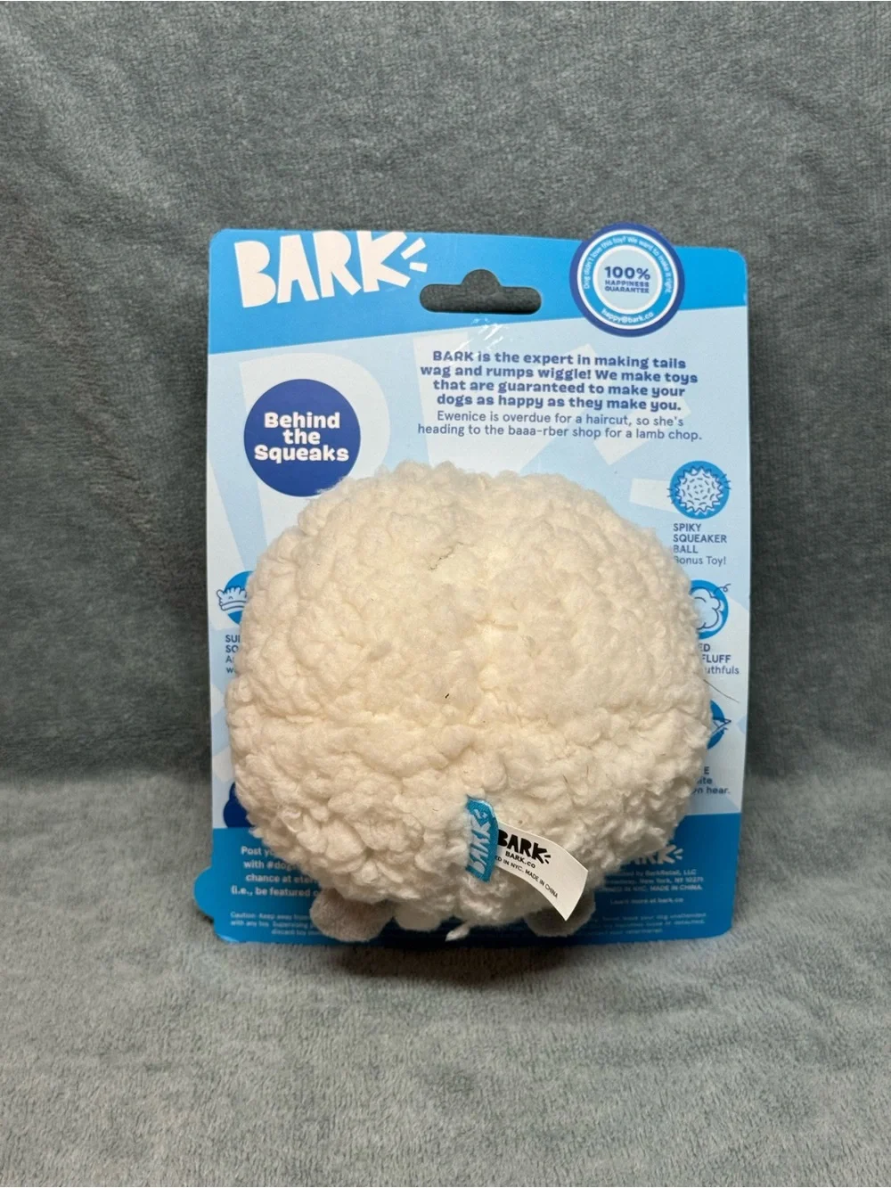 BARK Ewenice Lamb Plush Dog Toy Squeaks NEW! For All dog sizes